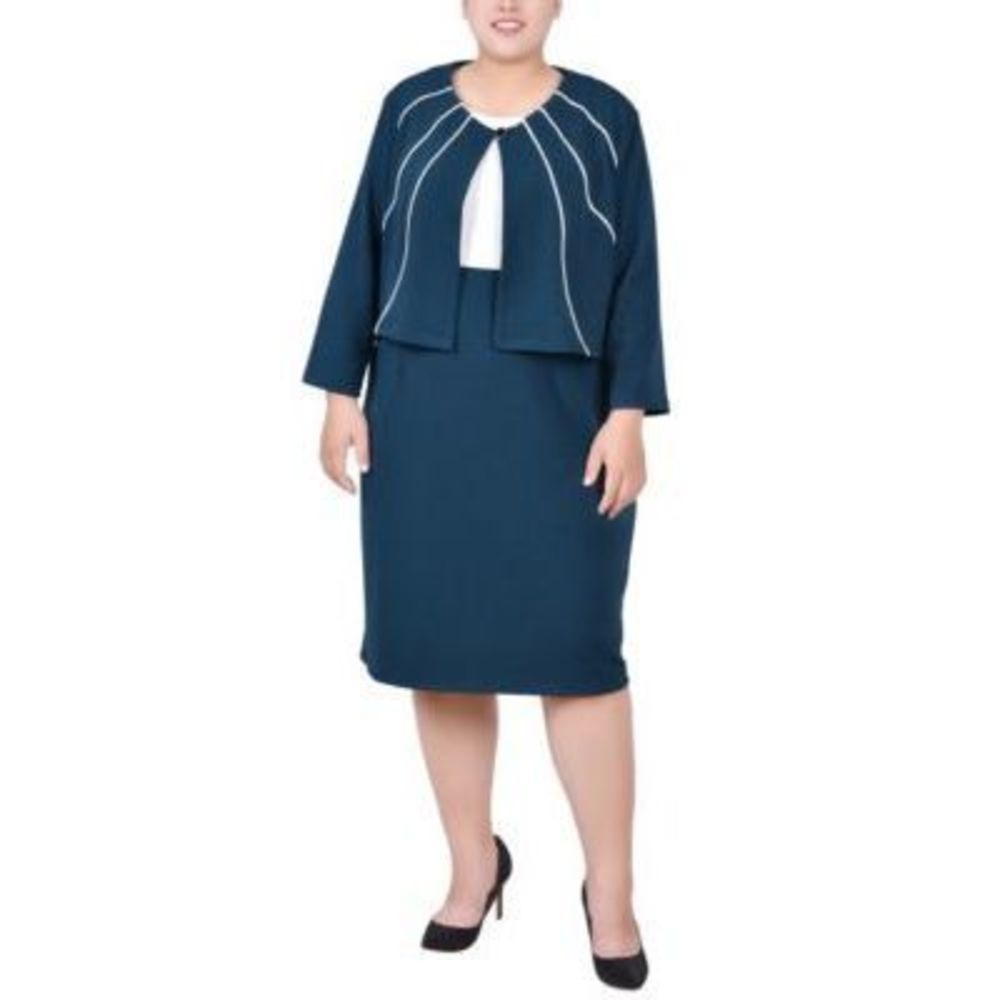 NY Collection NY Collection Plus Size Jacket Eggplant 18W